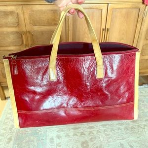 Red leather Kenneth Cole purse/work bag